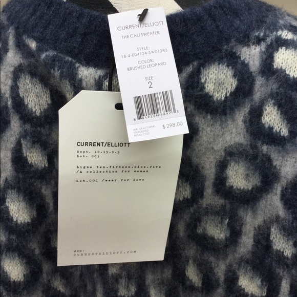 NWT Current/Elliott The Cali Leopard Knit Sweater